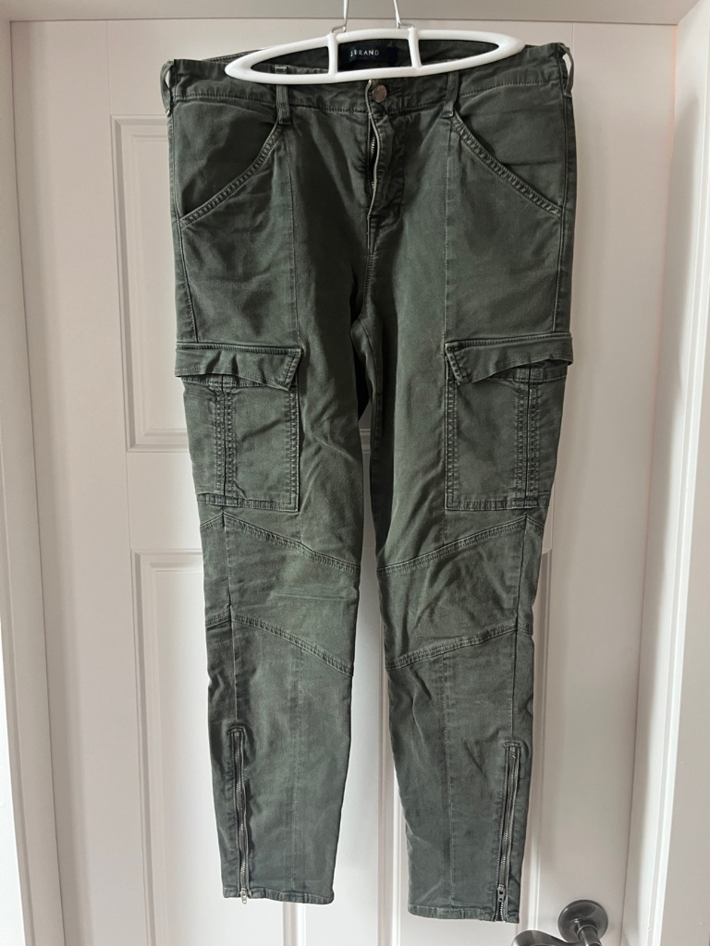 Size 28 J Brand Olive Green Cargo Pants with Ankle Zips